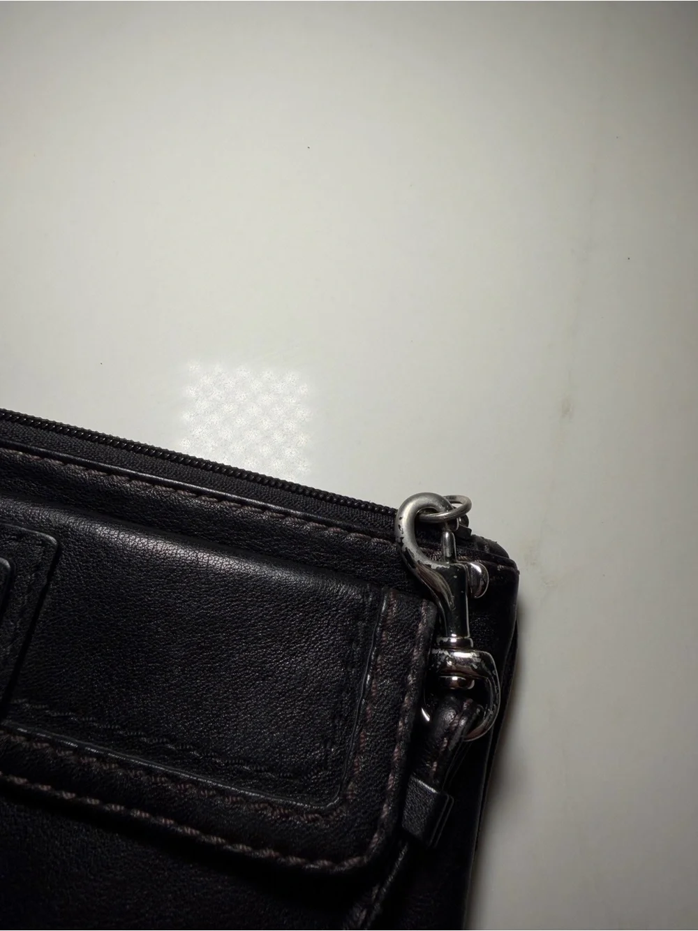 Vintage Coach Soho Black Leather Wristlet